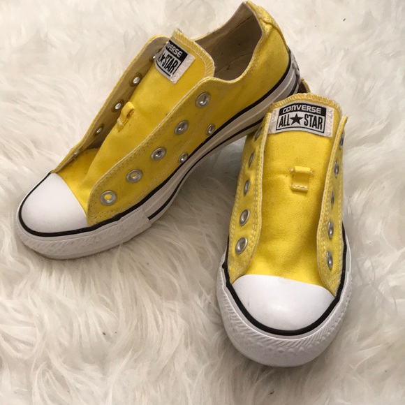 yellow converse low tops